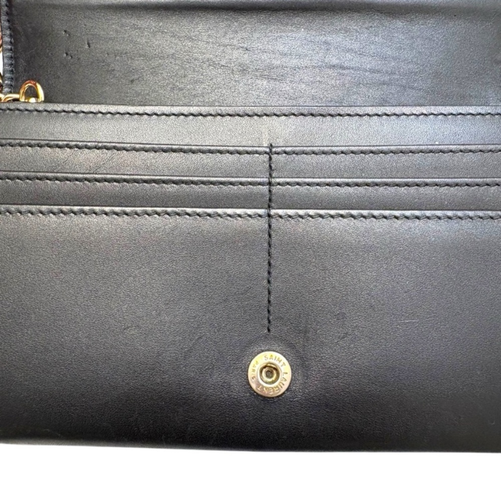 Saint Laurent YSL gold logo clutch bag wallet custom WOC - Picture 10 of 16
